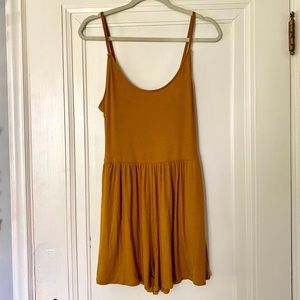 Mustard Yellow Ribbed Romper